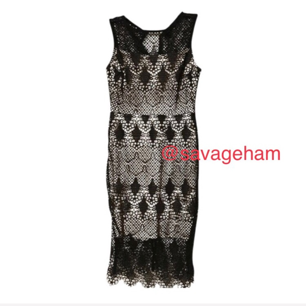 NWT- Black/ Nude Sleeveless Cocktail Dress